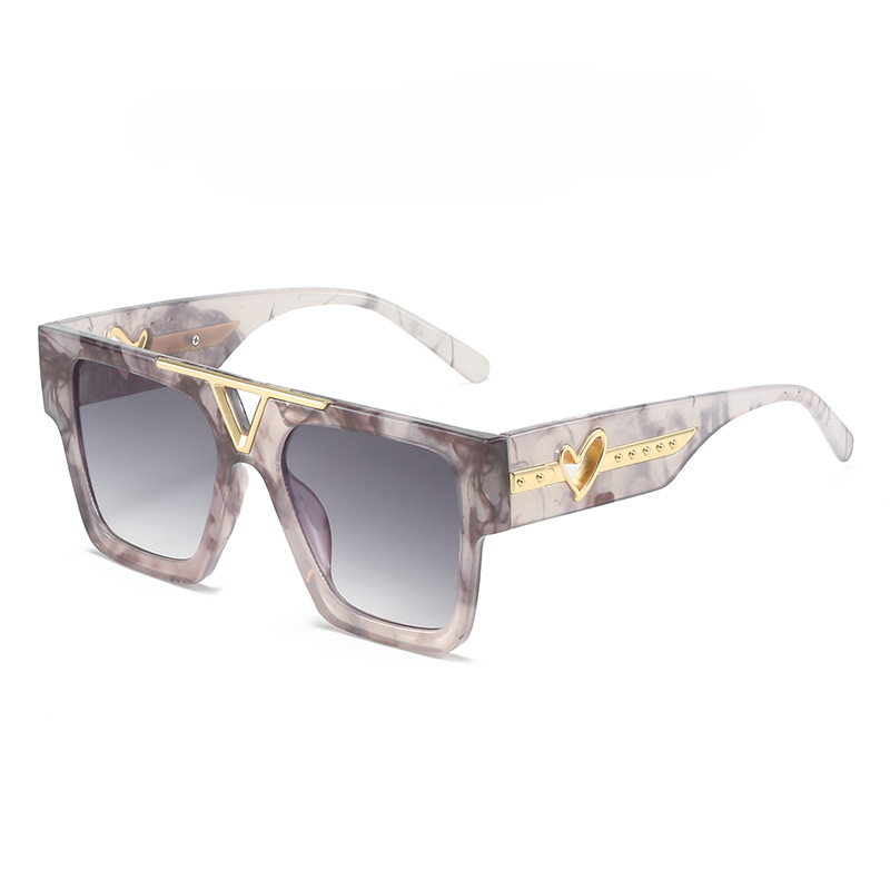 Wholesale Color Gradient Large Frame PC Sunglasses